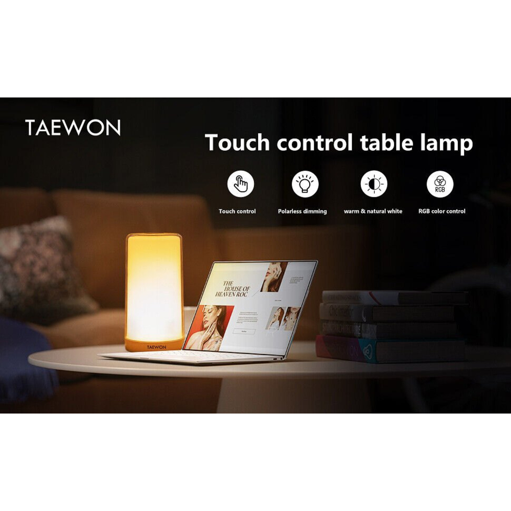 TAEWON Touch Night Light Dimmable LED Table Lamp and RGB Color Changing
